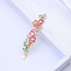 Rhinestone Flower Bobby Pin Head Jewelry Side Clip Hair Accessory