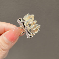 Crystal Bow Hair Claw Clip Strong Hold Hair Accessory