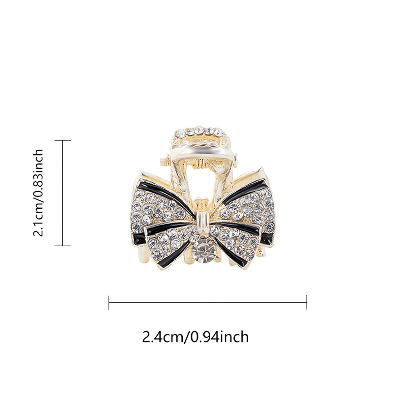 Crystal Bow Hair Claw Clip Strong Hold Hair Accessory