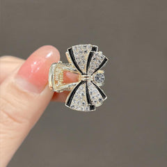 Crystal Bow Hair Claw Clip Strong Hold Hair Accessory