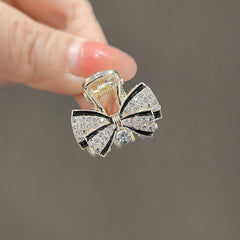 Crystal Bow Hair Claw Clip Strong Hold Hair Accessory