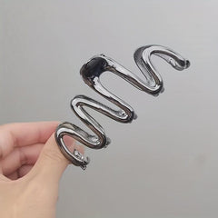 Large Silver Hair Clip for Women, Back Head Hair Accessory