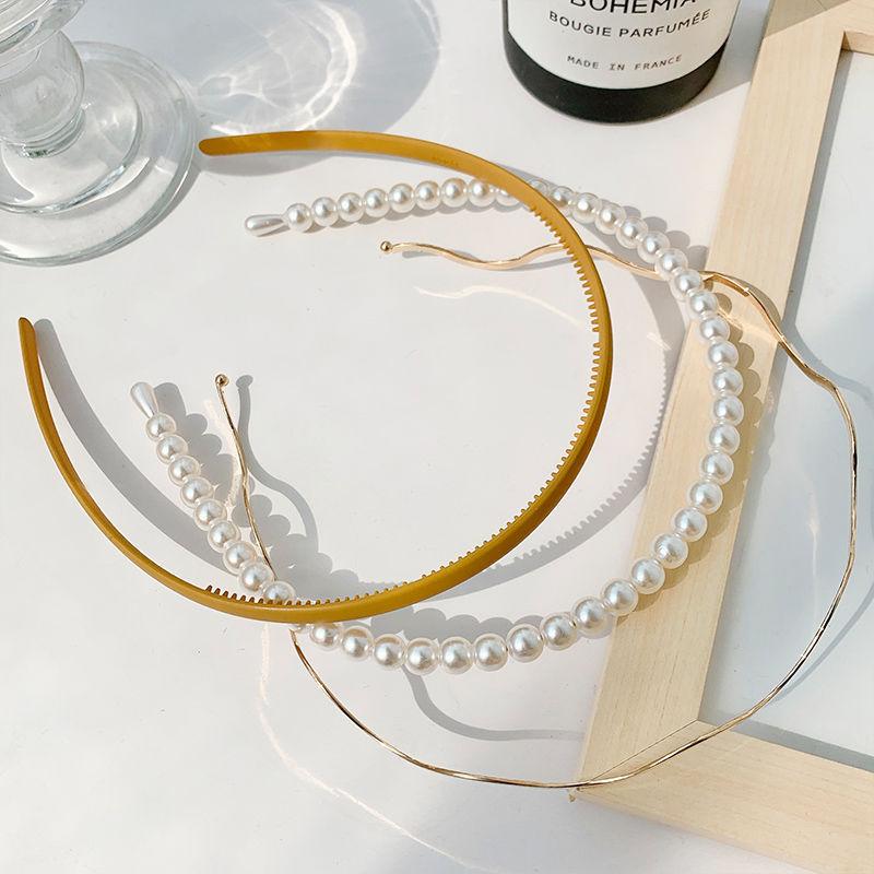 3pcs Faux Pearl Hair Bands & Wave Headband Hair Accessories Set