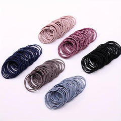 100pcs Hair Tie Elastic Hair Rope Ponytail Holder Women Girls