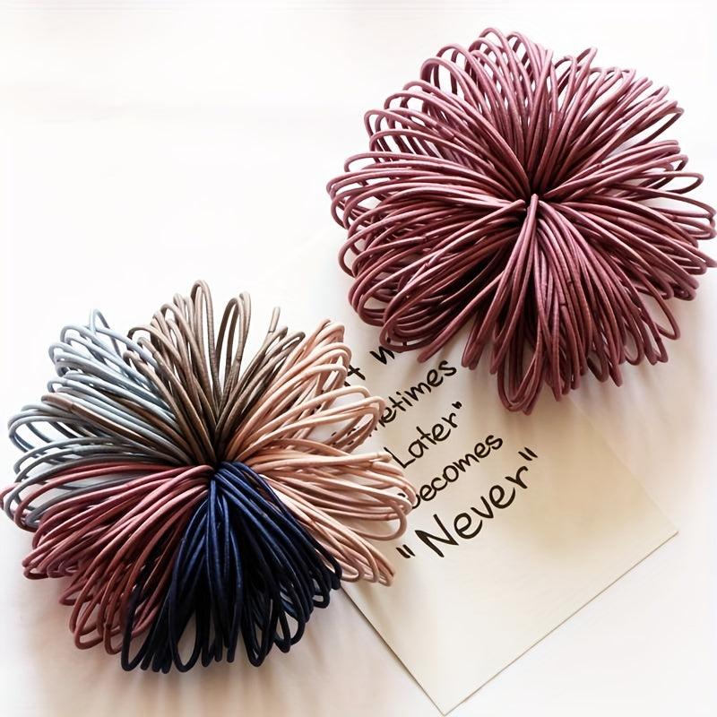 100pcs Hair Tie Elastic Hair Rope Ponytail Holder Women Girls