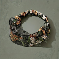 Flower Lace Headband Embroidered Hair Band Wide Brimmed Headband