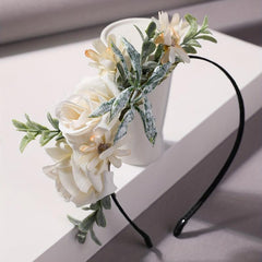 Large Flower Decor Headband Skinny Headdress Hair Band Wedding Bridal Accessory