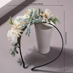 Large Flower Decor Headband Skinny Headdress Hair Band Wedding Bridal Accessory
