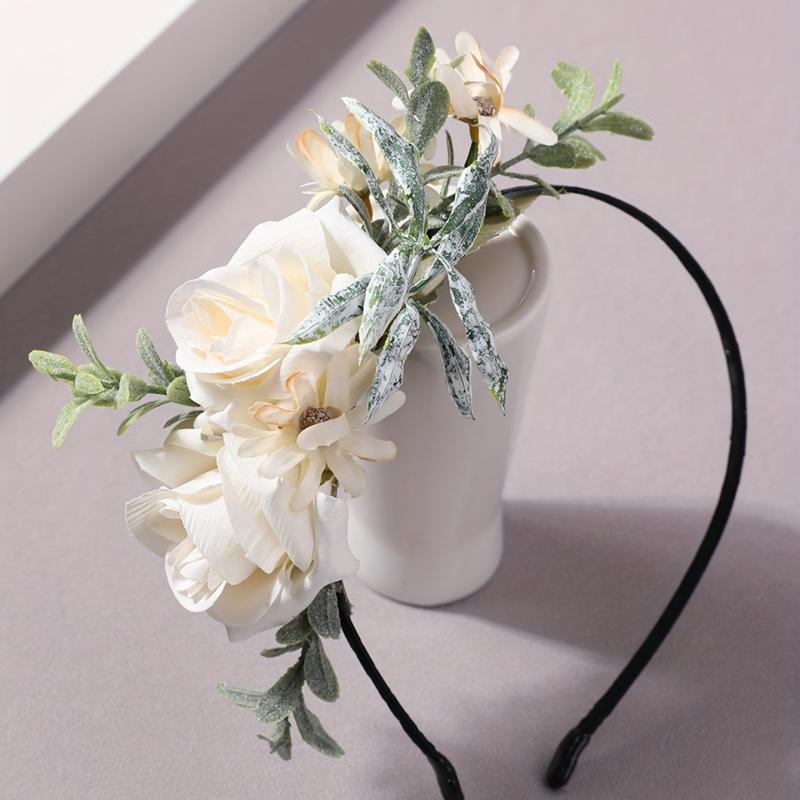 Large Flower Decor Headband Skinny Headdress Hair Band Wedding Bridal Accessory