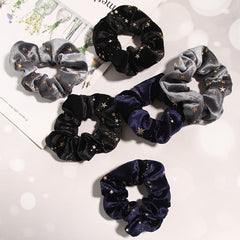 6pcs Velvet Star Scrunchies Golden Star Celestial Scrunchie
