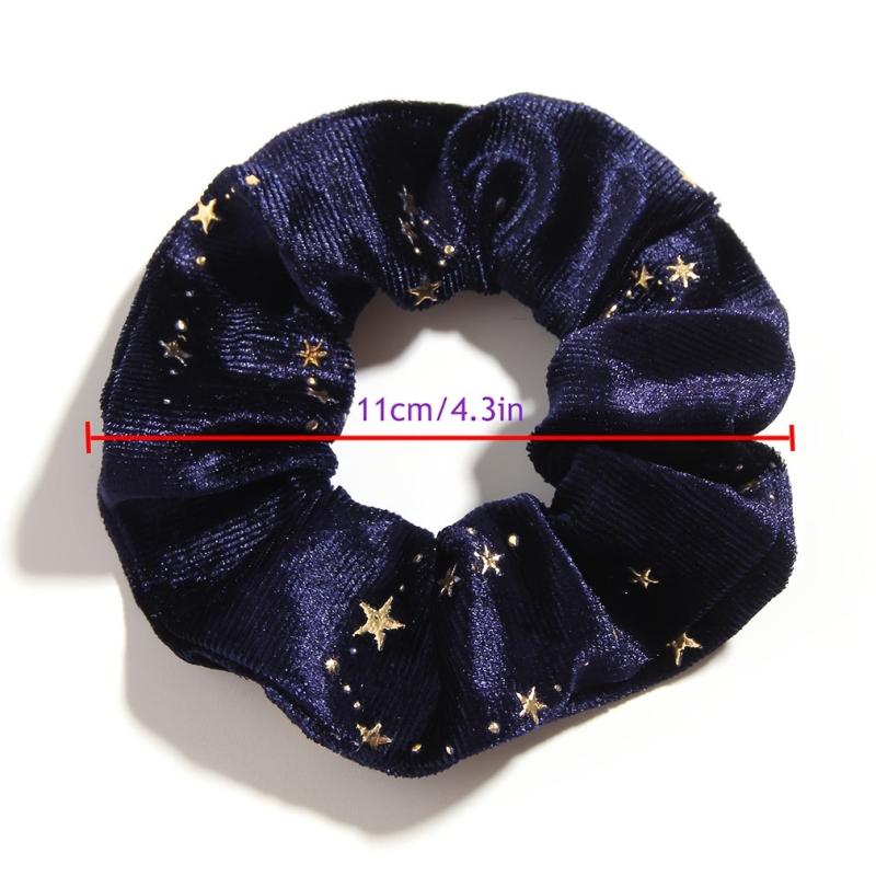 6pcs Velvet Star Scrunchies Golden Star Celestial Scrunchie