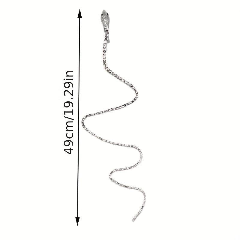 Rhinestone Hair Chains Punk Snake Shape Tassel Hair Clips