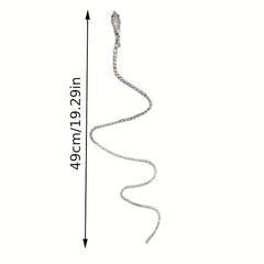 Rhinestone Hair Chains Punk Snake Shape Tassel Hair Clips