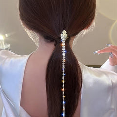 Rhinestone Hair Chains Punk Snake Shape Tassel Hair Clips
