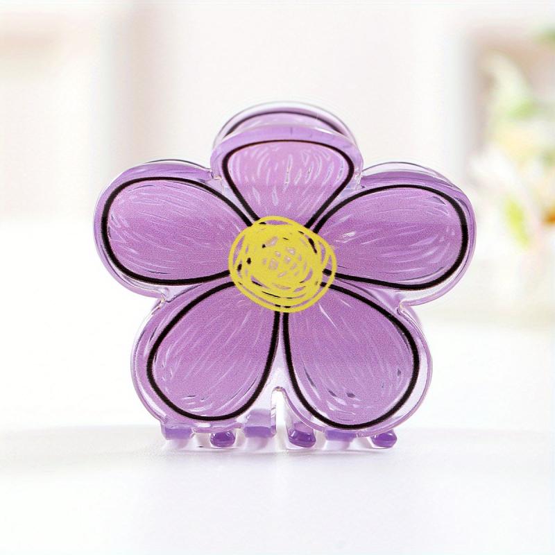 Graphic Flower Hair Claw Acrylic Banana Clip Hairgrip Non Slip Hair Accessory