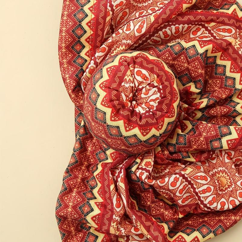 Bohemia Geometric Pattern Turban Head Wrap Cap for Women Girls
