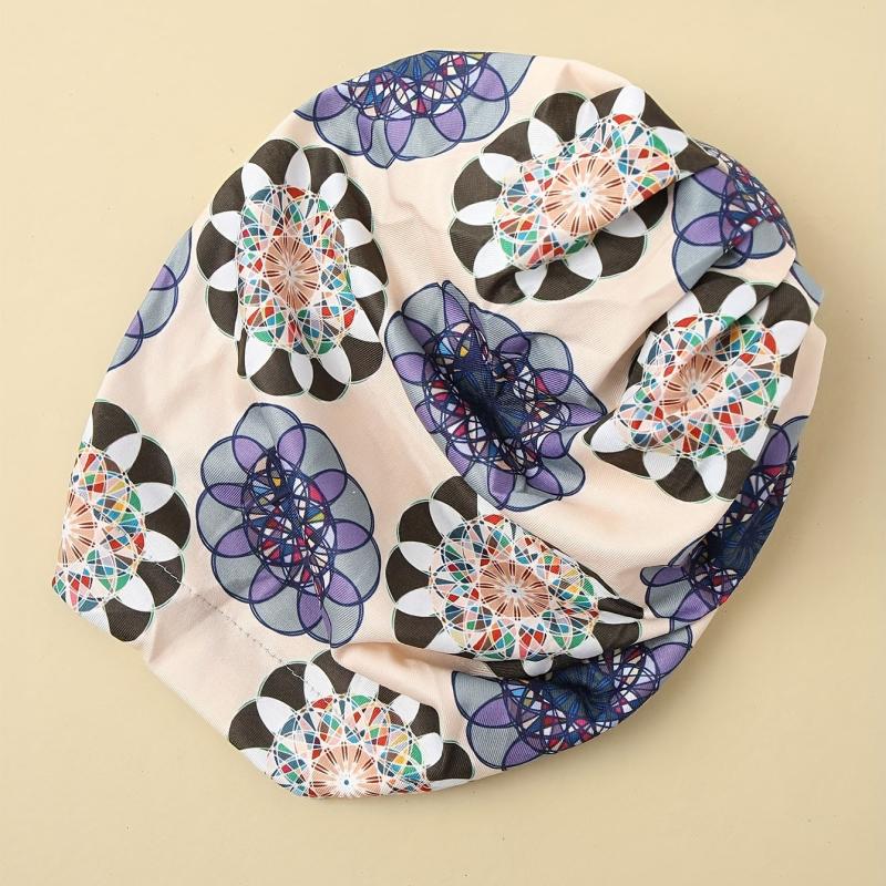 Bohemia Geometric Pattern Turban Head Wrap Cap for Women Girls