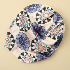 Bohemia Geometric Pattern Turban Head Wrap Cap for Women Girls