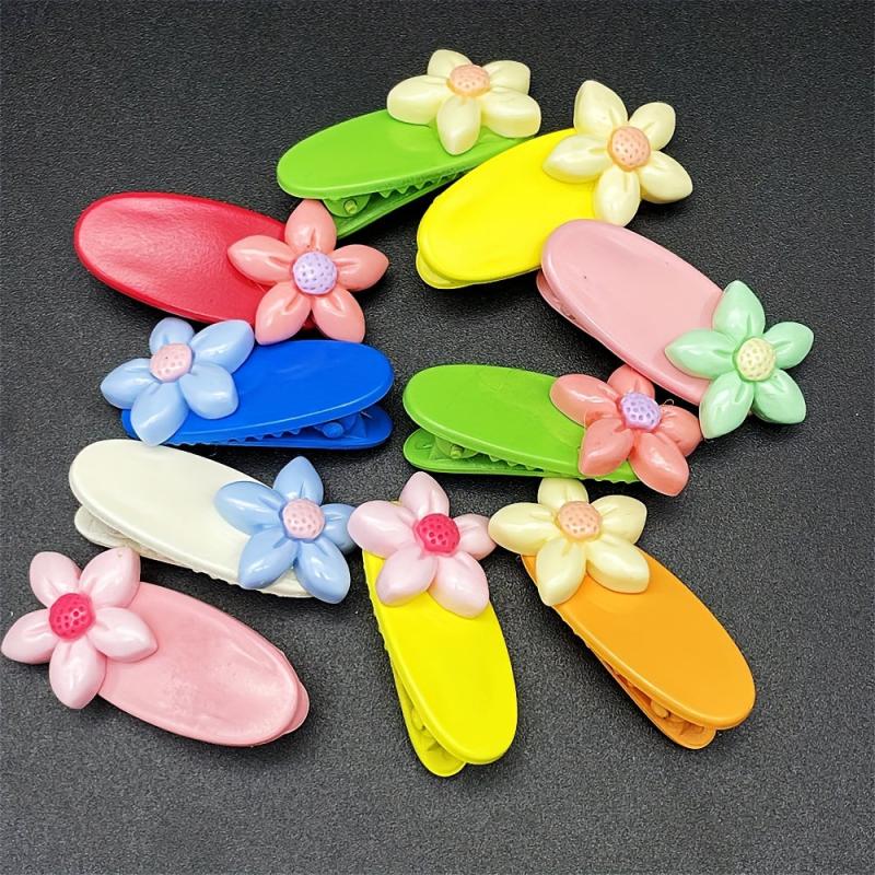 10pcs Flower Hair Clip Barrette Y2K Hair Slides Non Slip Accessory
