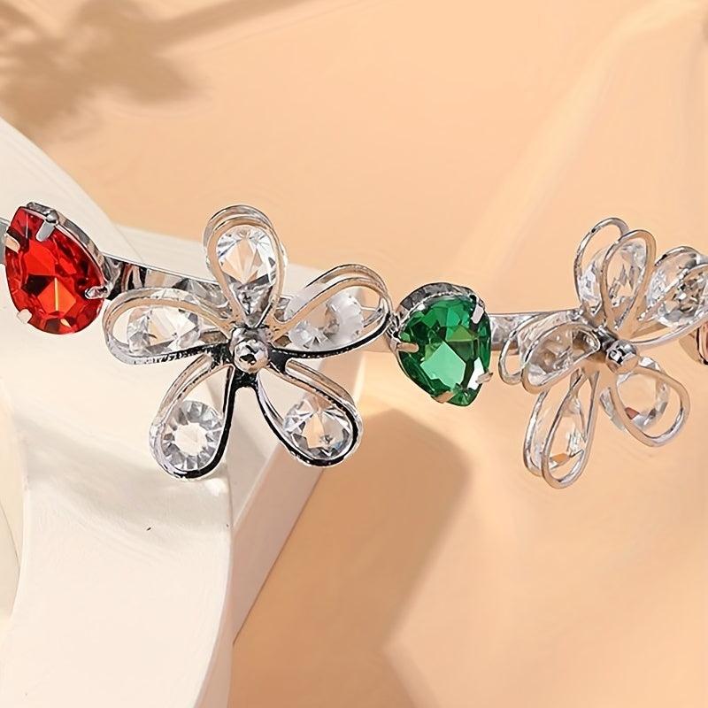 Crystal Flower Hair Band Retro Style Head Hoop Female