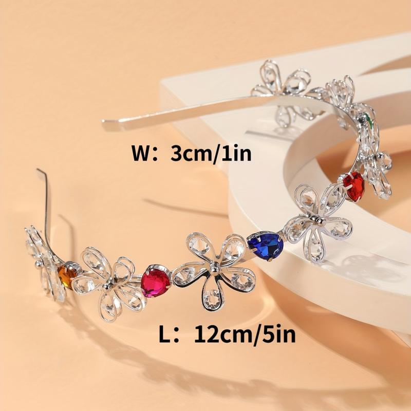 Crystal Flower Hair Band Retro Style Head Hoop Female