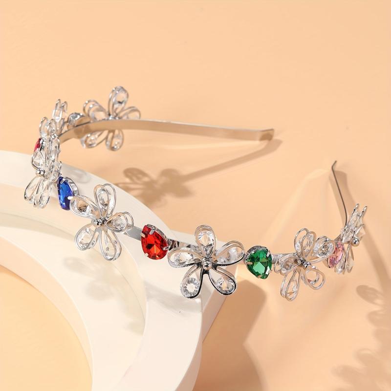 Crystal Flower Hair Band Retro Style Head Hoop Female
