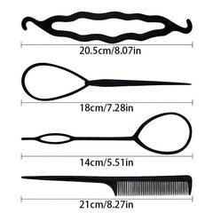 4pcs Hair Braiding Tools Set Women's Hair Styling Accessories