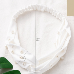 Faux Pearl Decor Headband Twist Knotted Hair Accessories