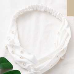 Faux Pearl Decor Headband Twist Knotted Hair Accessories