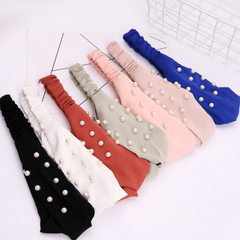 Faux Pearl Decor Headband Twist Knotted Hair Accessories