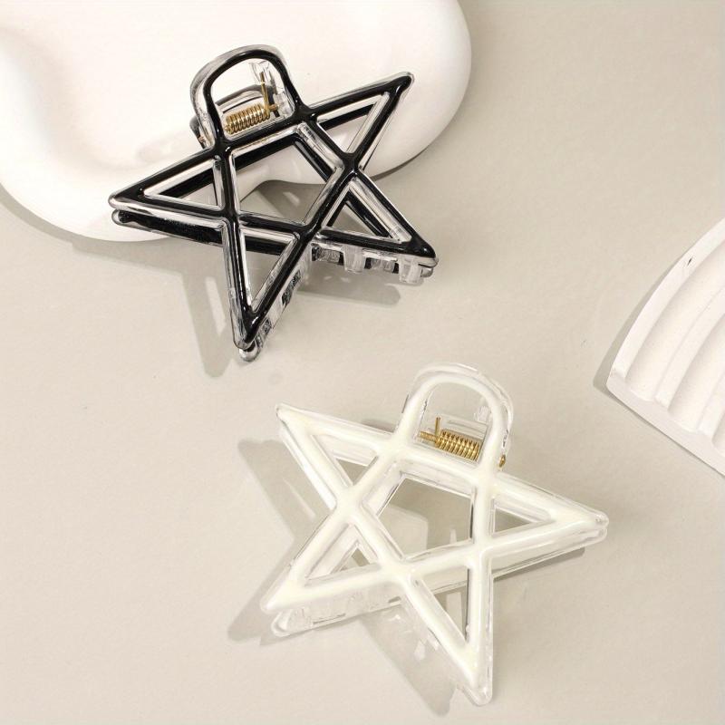 2pcs Set Hair Claw Mixed Pentagram Shark Claw Hair Clip