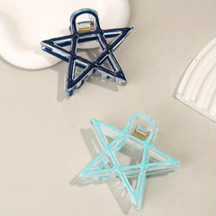 2pcs Set Hair Claw Mixed Pentagram Shark Claw Hair Clip