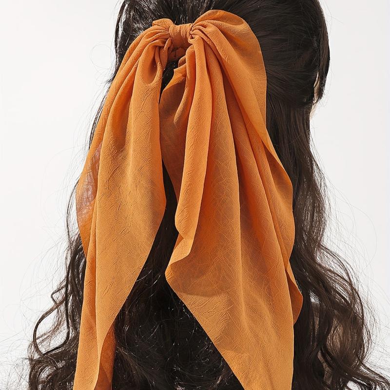 Bow Knotted Silky Scarf Scrunchies Hair Tie Style Hair Rope Hair Accessories