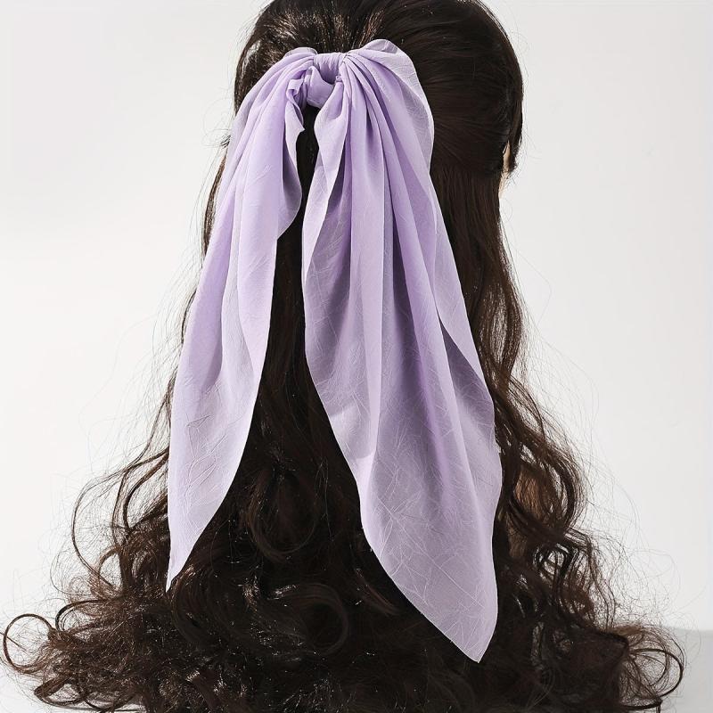 Bow Knotted Silky Scarf Scrunchies Hair Tie Style Hair Rope Hair Accessories