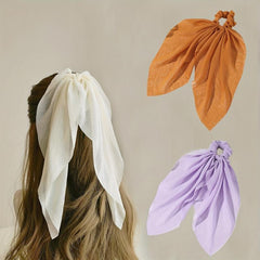 Bow Knotted Silky Scarf Scrunchies Hair Tie Style Hair Rope Hair Accessories