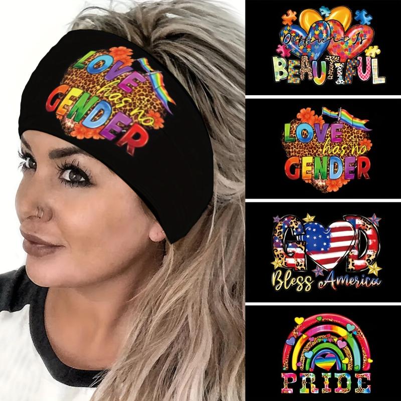 Pride Month Headband Wide Brim Bandana Hip hop Style Hair Band