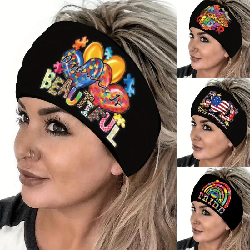 Pride Month Headband Wide Brim Bandana Hip hop Style Hair Band