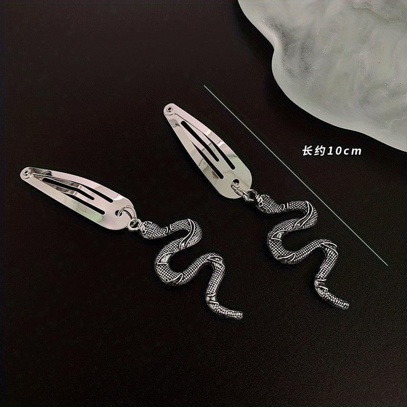 2pcs Silvery Hair Clip Snap Clip Y2K Hair Accessories