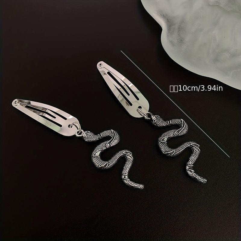 2pcs Silvery Hair Clip Snap Clip Y2K Hair Accessories