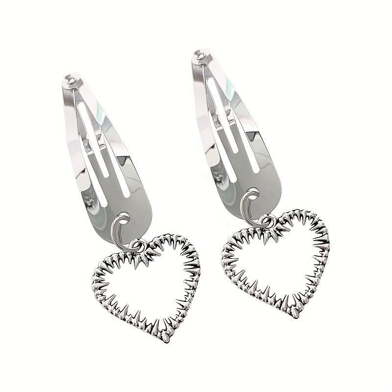 2pcs Silvery Hair Clip Snap Clip Y2K Hair Accessories