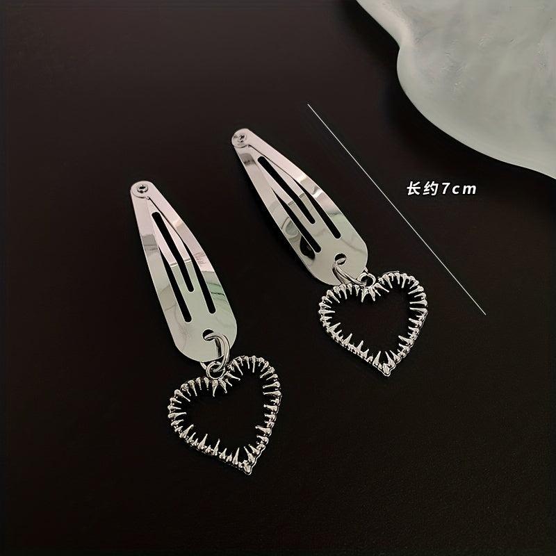 2pcs Silvery Hair Clip Snap Clip Y2K Hair Accessories