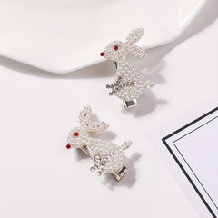 2pcs Pearl Rabbit Hair Clip Non-slip Side Clip Hair Accessory