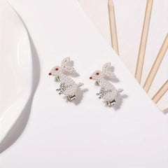 2pcs Pearl Rabbit Hair Clip Non-slip Side Clip Hair Accessory