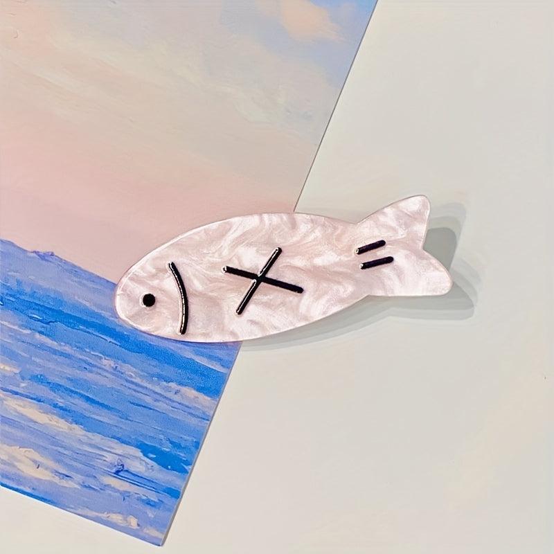 2pcs Cartoon Hair Clip Fishbone Pattern Duck Billed Clip Sweet Hair Clip