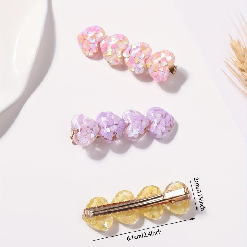 3pcs Heart Shape Hair Clip for Women