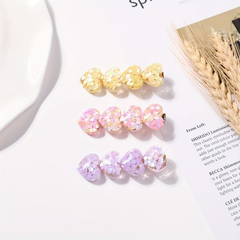 3pcs Heart Shape Hair Clip for Women