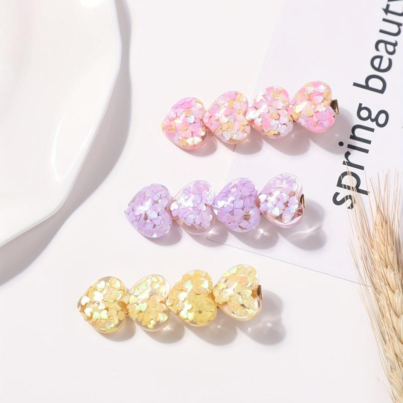 3pcs Heart Shape Hair Clip for Women