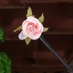Chinese Style Flower Hairpin Wooden Hair Stick Ponytail Holder
