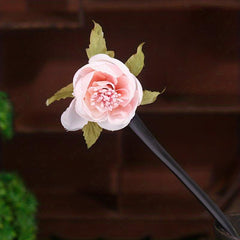Chinese Style Flower Hairpin Wooden Hair Stick Ponytail Holder