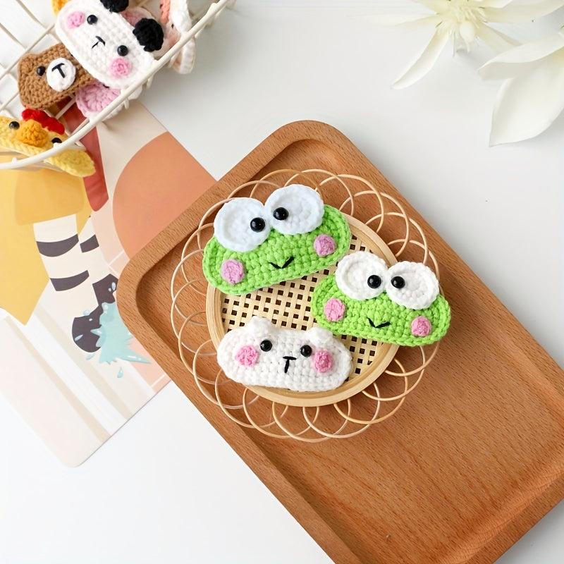 Crochet Animal Hair Clip Cartoon Snap Clip Barrette Summer Hair Slides